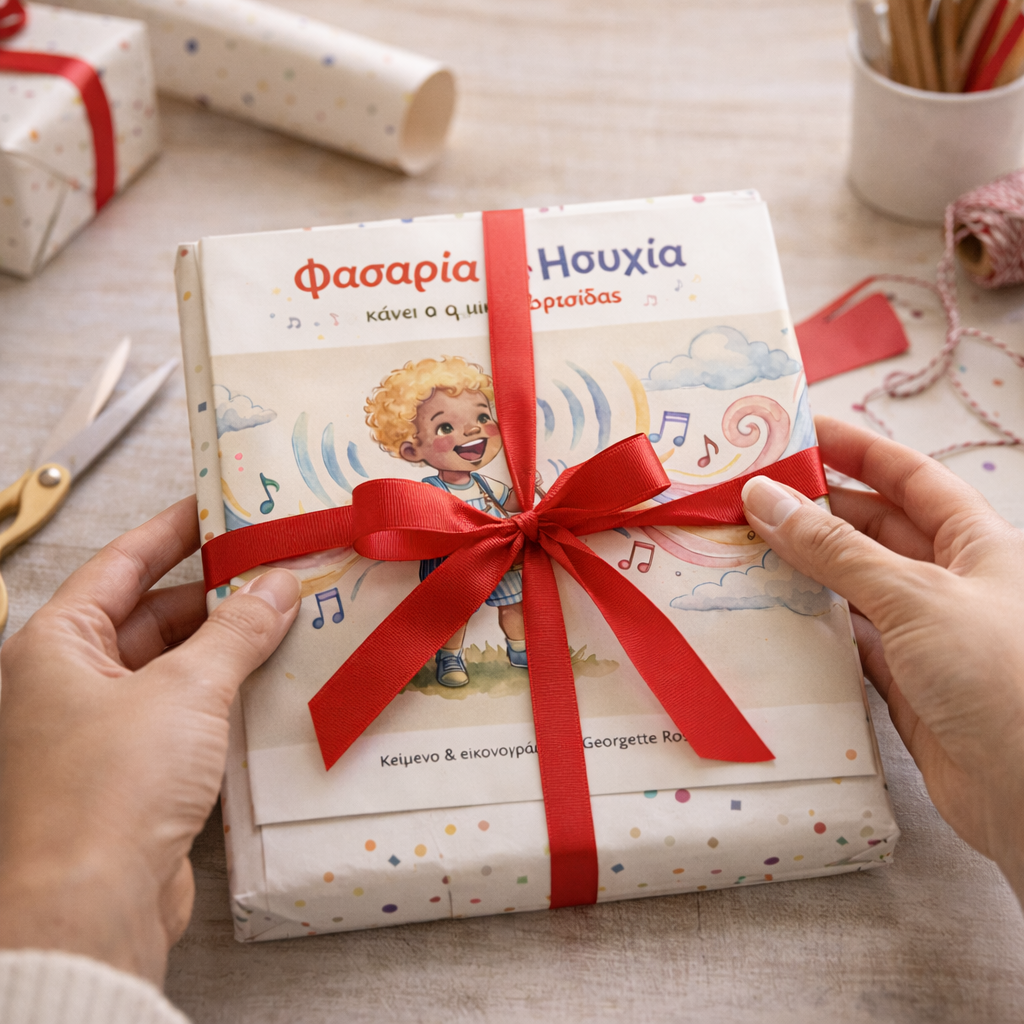 Παιδικό παραμύθι «Φασαρία ή Ησυχία κάνει ο μικρός Βρασίδας» τυλιγμένο ως δώρο